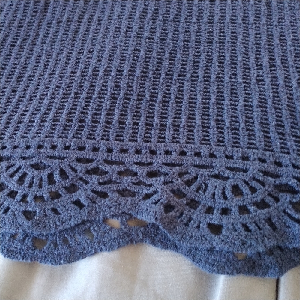 Anthropologie James Coviello Crochet Navy Top XS - Picture 8 of 11